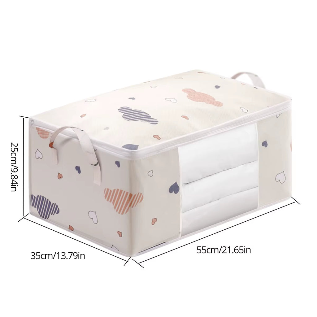 Large Capacity Clothes Storage Bag Organizer with Reinforced Handle Suitable for Blankets Bedding Foldable with Sturdy Zipper