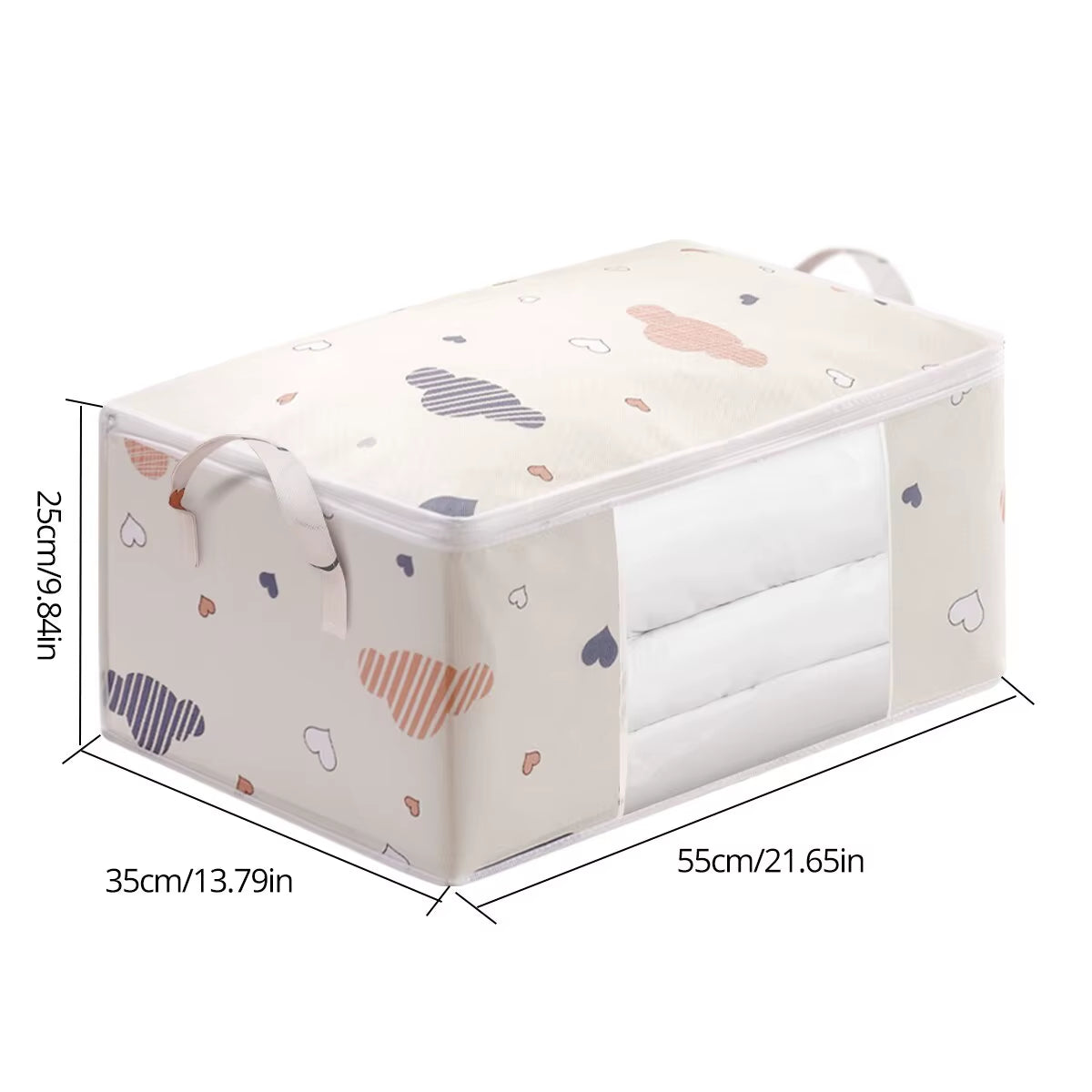 Large Capacity Clothes Storage Bag Organizer with Reinforced Handle Suitable for Blankets Bedding Foldable with Sturdy Zipper