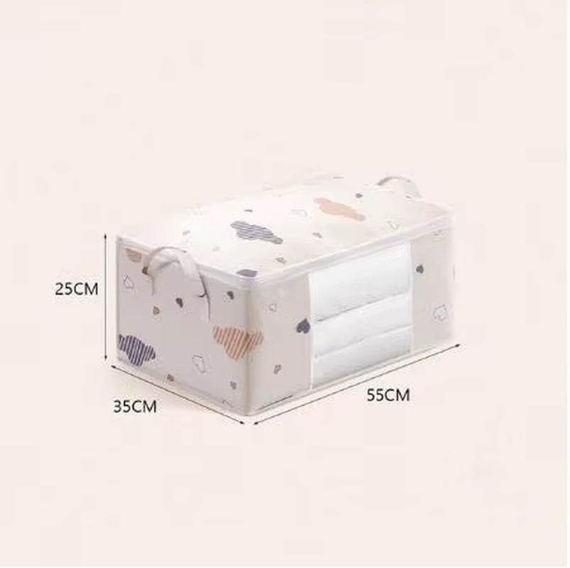 Large Capacity Clothes Storage Bag Organizer with Reinforced Handle Suitable for Blankets Bedding Foldable with Sturdy Zipper